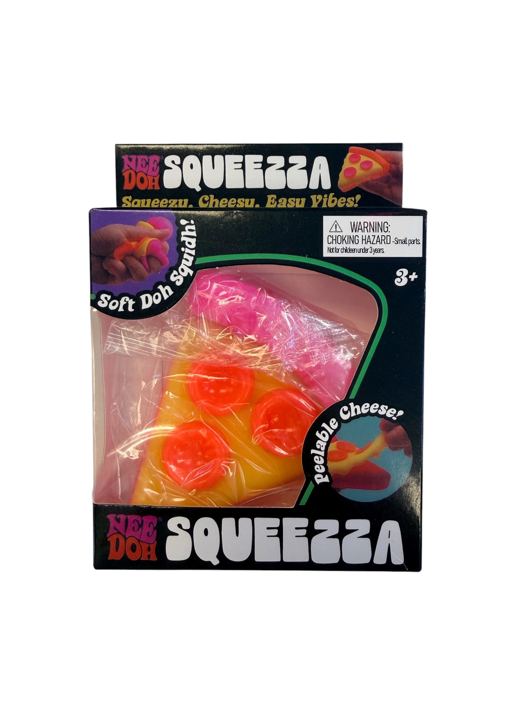 Pizza slice jelly squishy fidget toy.