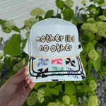 Canvas Mother Like No Other hat with quilted bill and embroidered design.