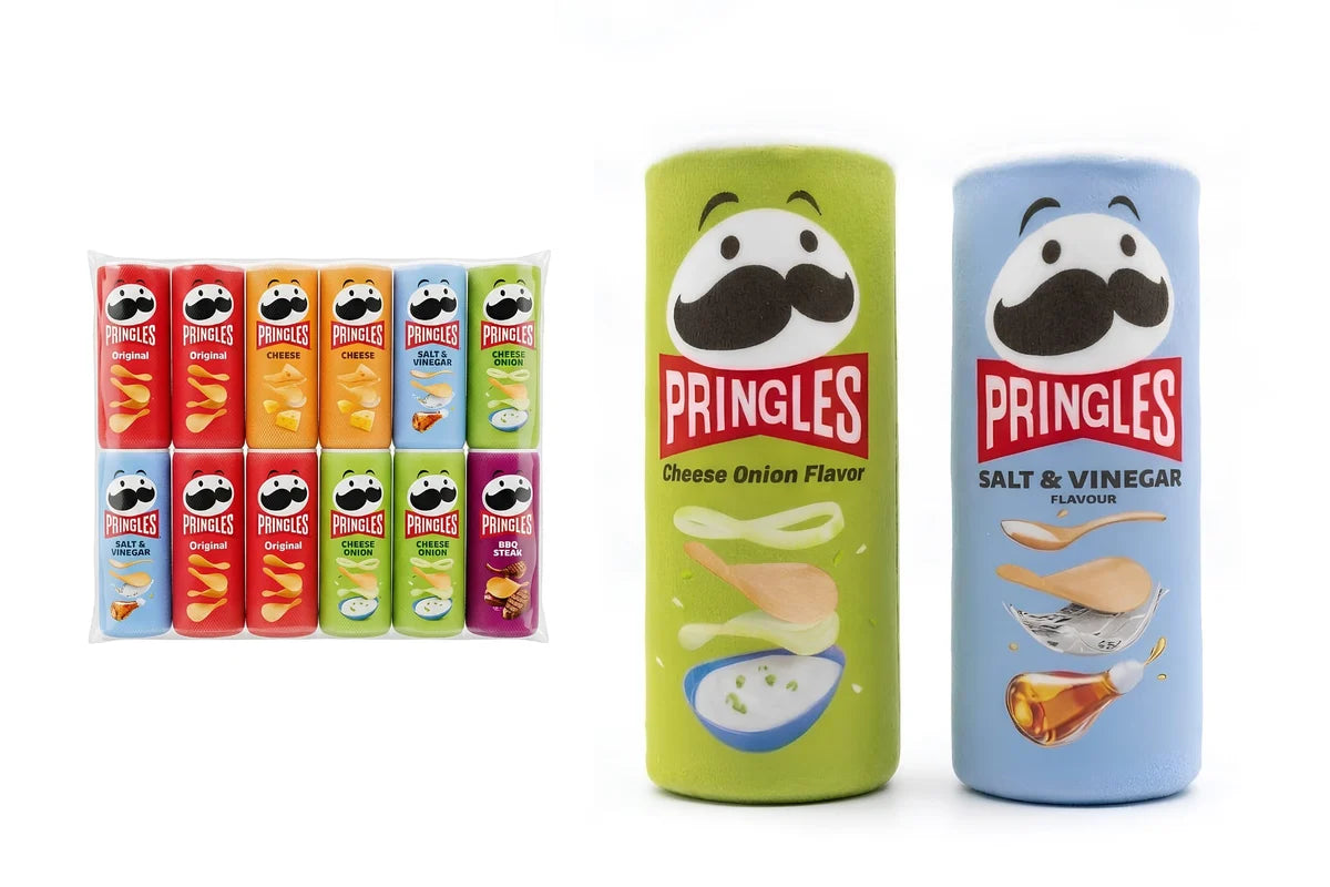 Soft potato chip-shaped squishies designed for sensory play and stress relief.
