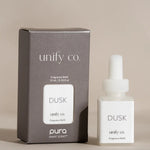 Pura Dusk Smart Vial home fragrance refill with warm floral and patchouli notes.