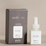 Pura Dusk Smart Vial home fragrance refill with warm floral and patchouli notes.