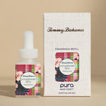 Pura Pomegranate Lime fragrance refill with bright citrus, juicy pomegranate, and cedar notes.