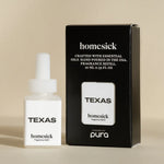 Pura Texas home fragrance refill with pine, leather, cedarwood, and musk notes.
