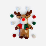 Festive reindeer squishy sensory toy for Christmas gifts, stocking stuffers, and holiday fun.