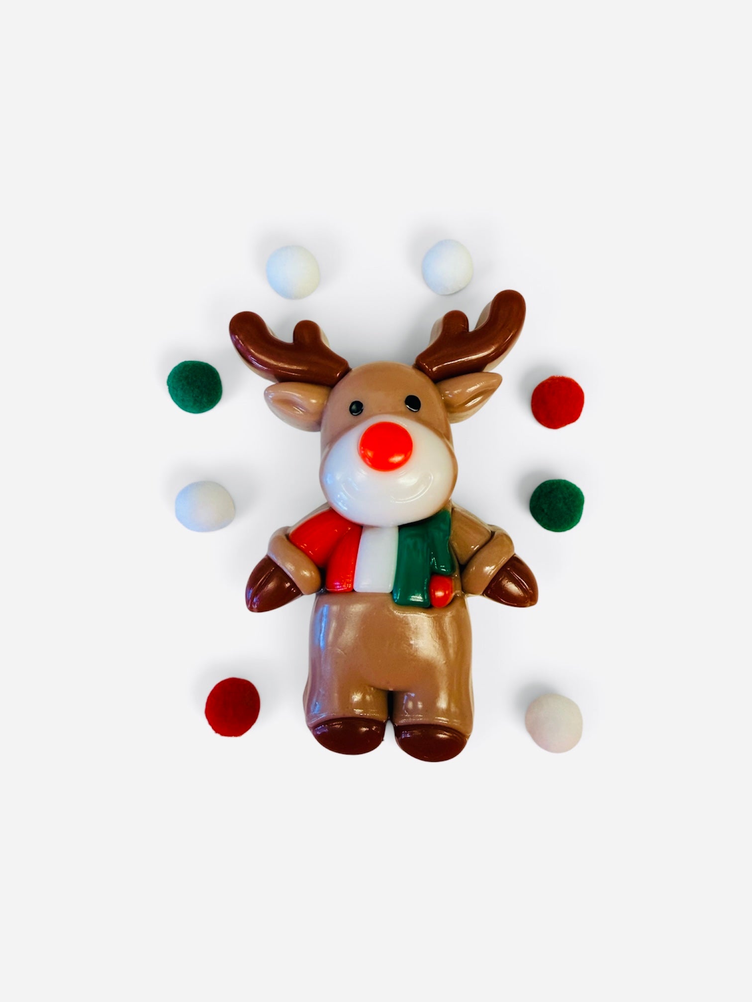 Festive reindeer squishy sensory toy for Christmas gifts, stocking stuffers, and holiday fun.