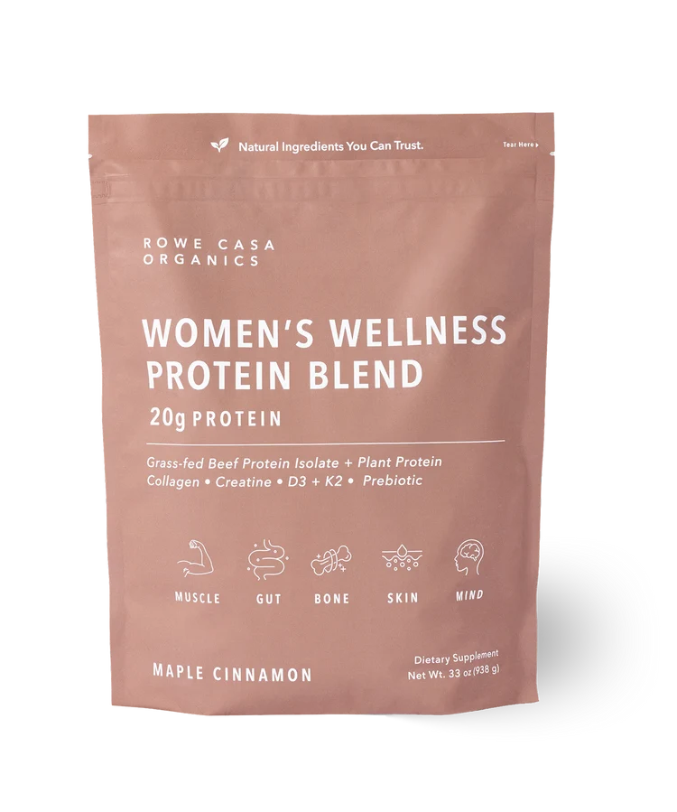 Women's Wellness Protein Blend with protein, collagen, creatine, vitamins, and prebiotics.