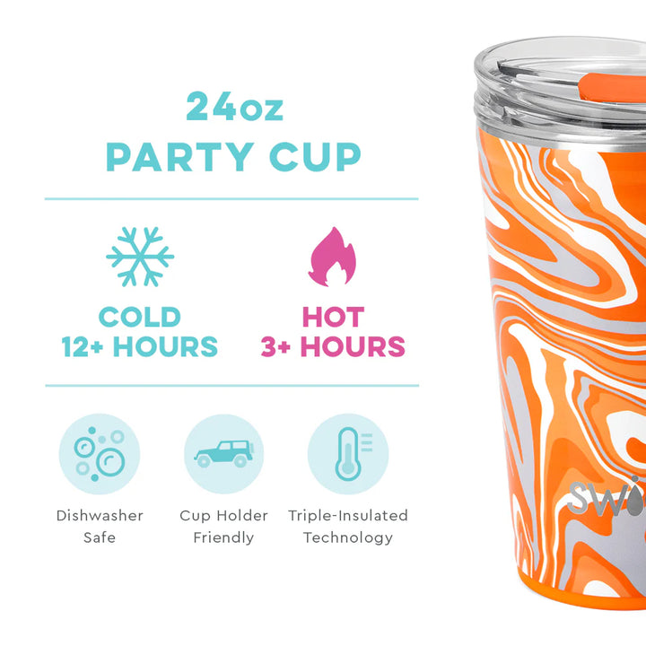 Swig Fan Zone Orange Party Cup 24oz