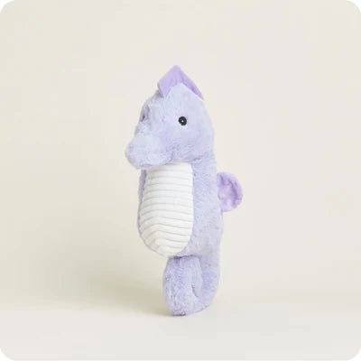 Seahorse Warmies weighted plush with soft cuddly fabric, microwavable and scented with calming French lavender.