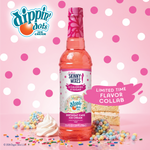 Bottle of Skinny Mixes sugar free Dippin' Dots Birthday Cake Ice Cream Syrup.