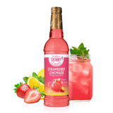 Bottle of Skinny Mixes sugar free strawberry lemonade syrup with fruity lemonade flavor.