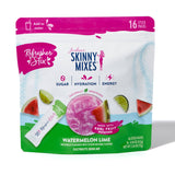 Watermelon lime electrolyte drink mix with 16 single-serve hydration sticks.