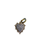 Gold tone rhinestone heart scarf charm with crystal accents and lobster clasp
