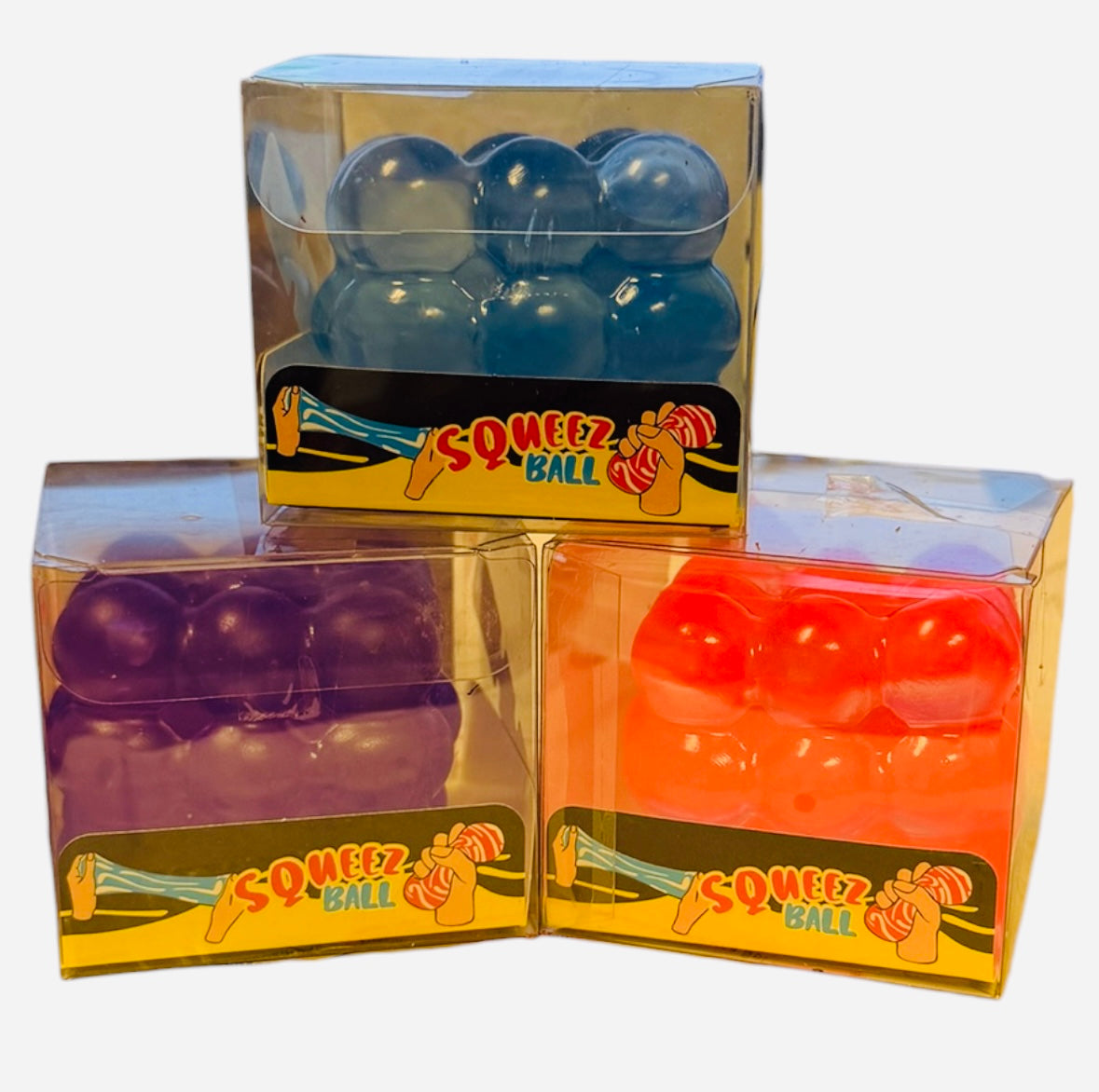 Bubble cluster squeeze ball squishy stress toy.