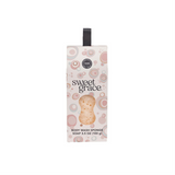 Sweet Grace body wash sponge with exfoliating buffer and luxury fragrance.