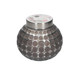 Sweet Grace Collection 004 candle in metallic bubbled glass with silver lid.
