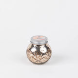 Sweet Grace blush mercury glass candle with silver lid and luxury fragrance.