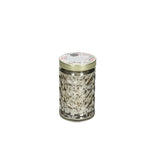 Sweet Grace gold patterned glass candle with gilded lid and luxury fragrance.