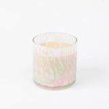 Sweet Grace Candle #058 in iridescent tortoise glass vessel.