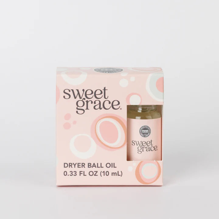 Sweet Grace Dryer Ball Oil Refill for adding signature fragrance to reusable wool dryer balls.
