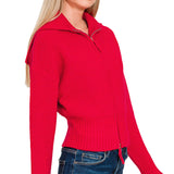 Ruby Collared Zip Up Sweater
