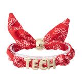 Texas Tech bandana slider bracelet with gold TECH letter charms and adjustable fabric band.