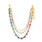 Tova Addy necklace with antique gold-plated brass and sparkling crystal accents.