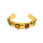 Antique gold Tova cuff bracelet with sparkling crystals and bohemian-inspired details.