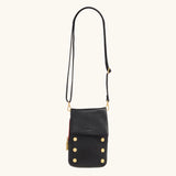 Hammitt VIP Mobile Black/Brushed Gold Red Zip Crossbody