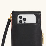 Hammitt VIP Mobile Black/Brushed Gold Red Zip Crossbody