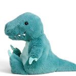 Teal Velociraptor Warmies plush, microwavable and lavender-scented for warmth, comfort, and relaxation.