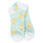 World's Softest Easter Chick short crew socks with allover chick print