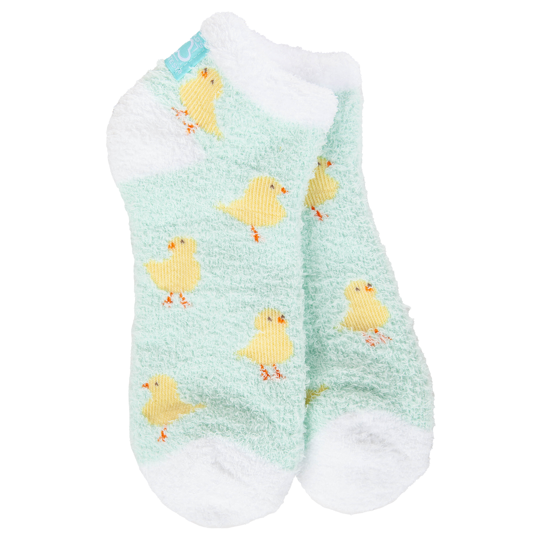 World's Softest Easter Chick short crew socks with allover chick print