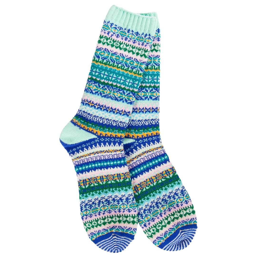 Worlds Softest Socks Mint Weekend Nordic Crew socks with a soft cozy design.