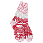 World's Softest Peppermint Multi socks with red and cream Fair Isle-inspired knit pattern.
