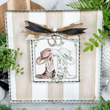 Cream & White Striped Display Board