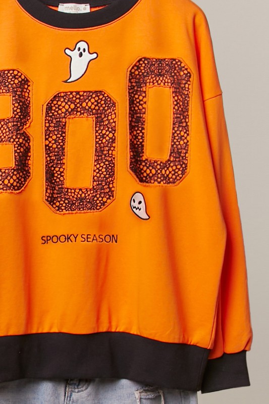 Halloween Spooky Face Ghost Sweatshirt