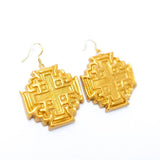 Jerusalem Cross Dangle Earrings
