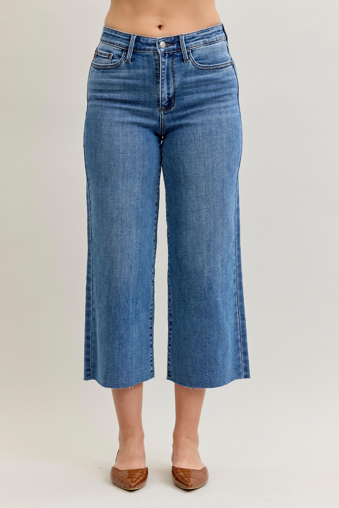 Judy Blue cropped raw hem high waisted classic jeans