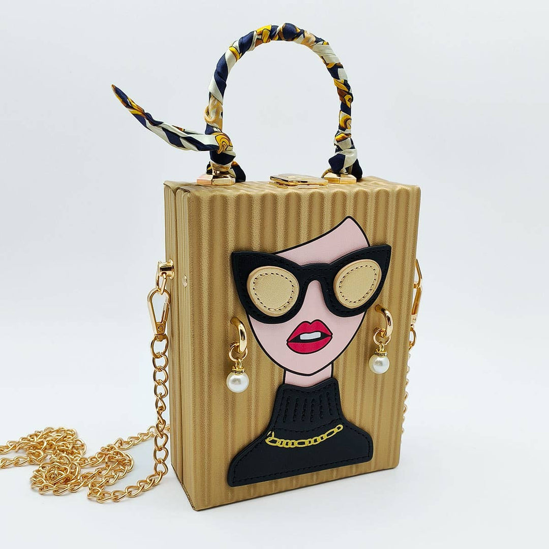 Gold Retro Lady Crossbody