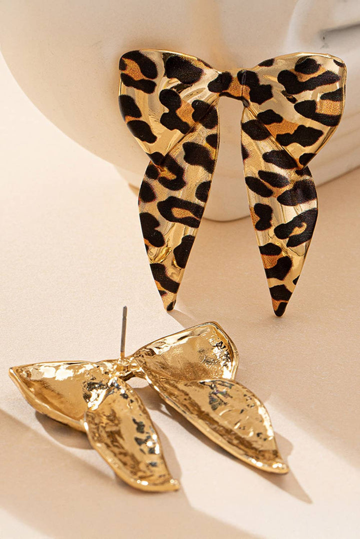Leopard Bow Earrings