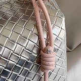 Silver Lattice Woven Cosmetic Bag