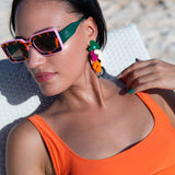 Tribe + Temple Pink Leopard Deco Sunglasses