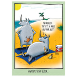 Rhinos on the Beach | Funny Birthday Card