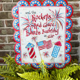 Rockets Red Glare Scalloped Sign