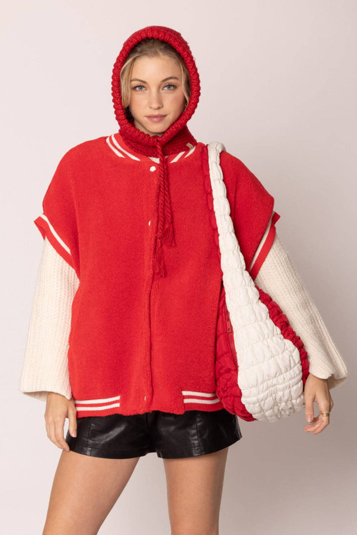 Red Ivory Quilted Puffer Bag