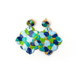 Multi-Blues Confetti Dangle Earrings