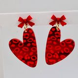 Valentine Heart Bow Earrings