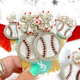 Beaded Baseball Earrings