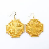 Jerusalem Cross Dangle Earrings