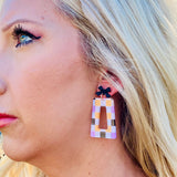 Halloween Checkered Acrylic Earrings